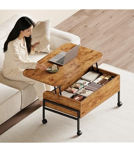 Amazon.co.jp: Bestier ローテーブル 昇降式 センターテーブル 幅78